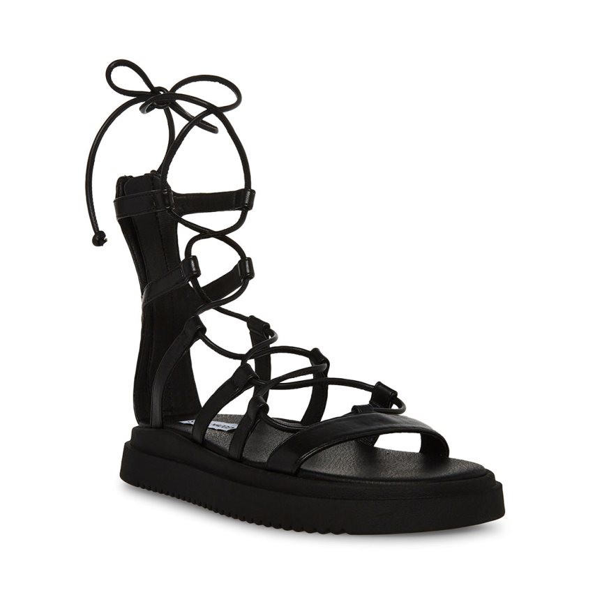 Black Steve Madden Mel Women's Platform Sandals | PH 1239GFI